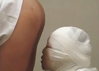 Person in bandages is ready to get really messy