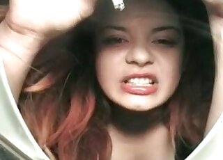 She is smoking a cigarette before the main event